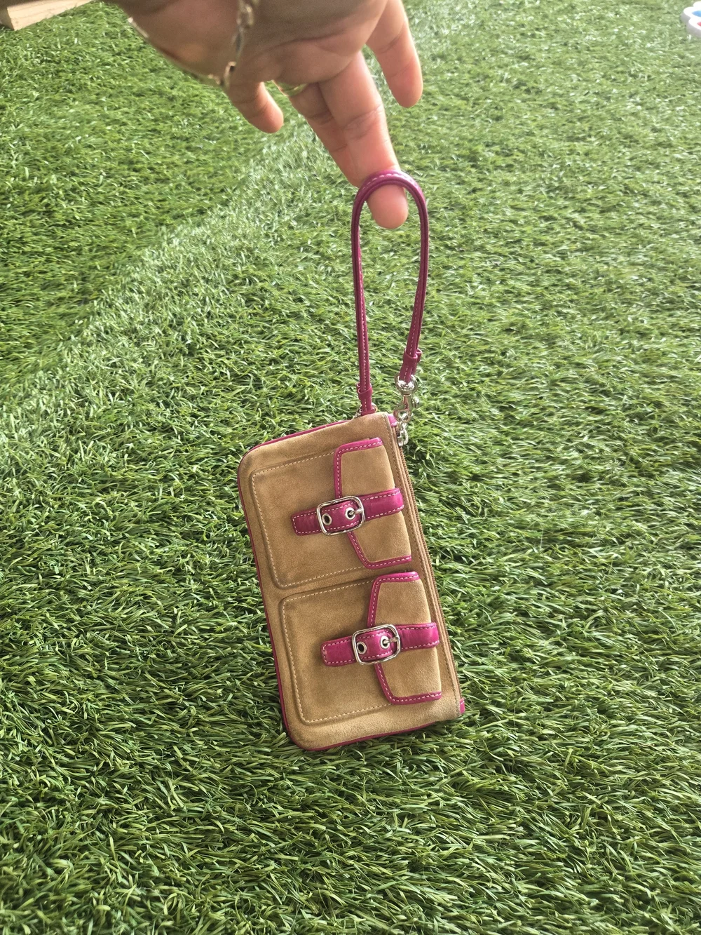 Coach wristlet tan